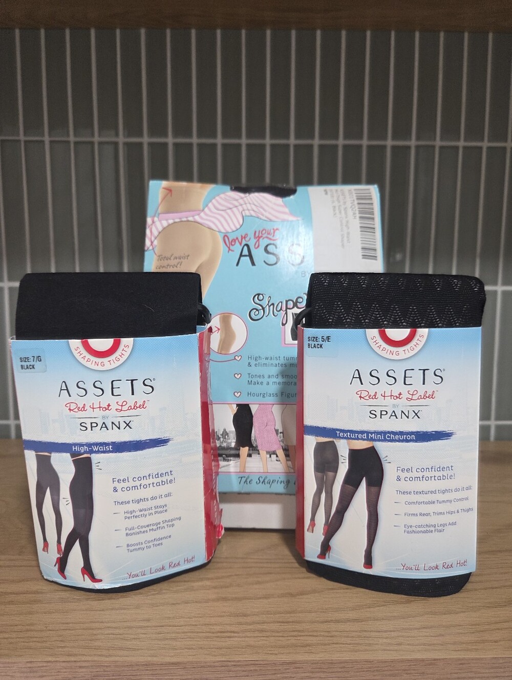 ASSETS by Spanx Black Shaping Tights – High-Waist Support